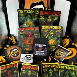 Tastebudz Genetics Halloween Cannabis Strains Collection 2025 | Scream Cheese | Crypt Cookies | Blood Bath | Hellberry OG