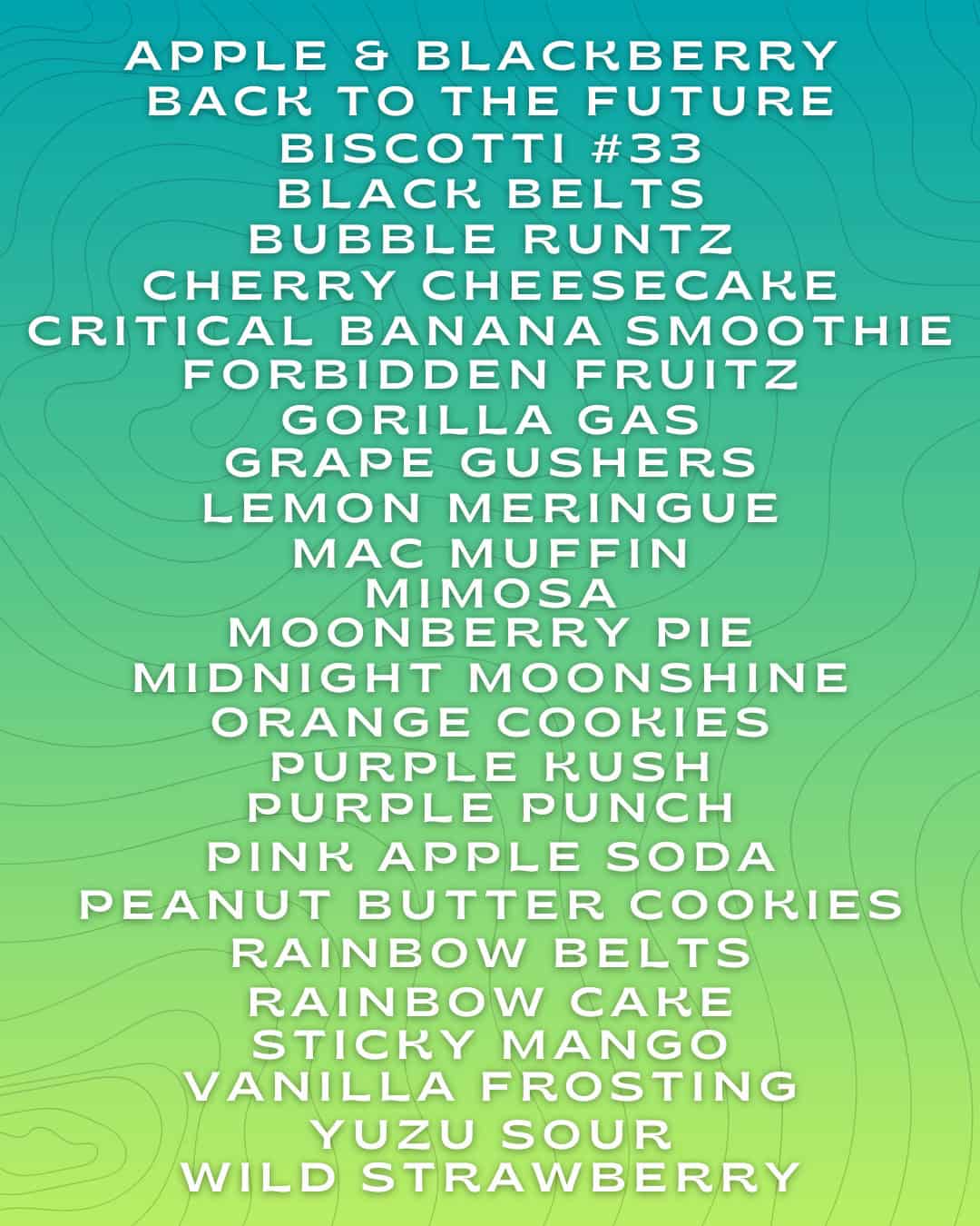 Tastebudz Genetics Autoflower Cannabis Seeds UK Menu